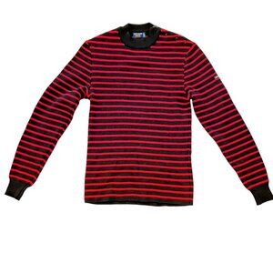 SAINT JAMES EUC Striped Wool Breton Fisherman Sweater Jumper Red/Navy France